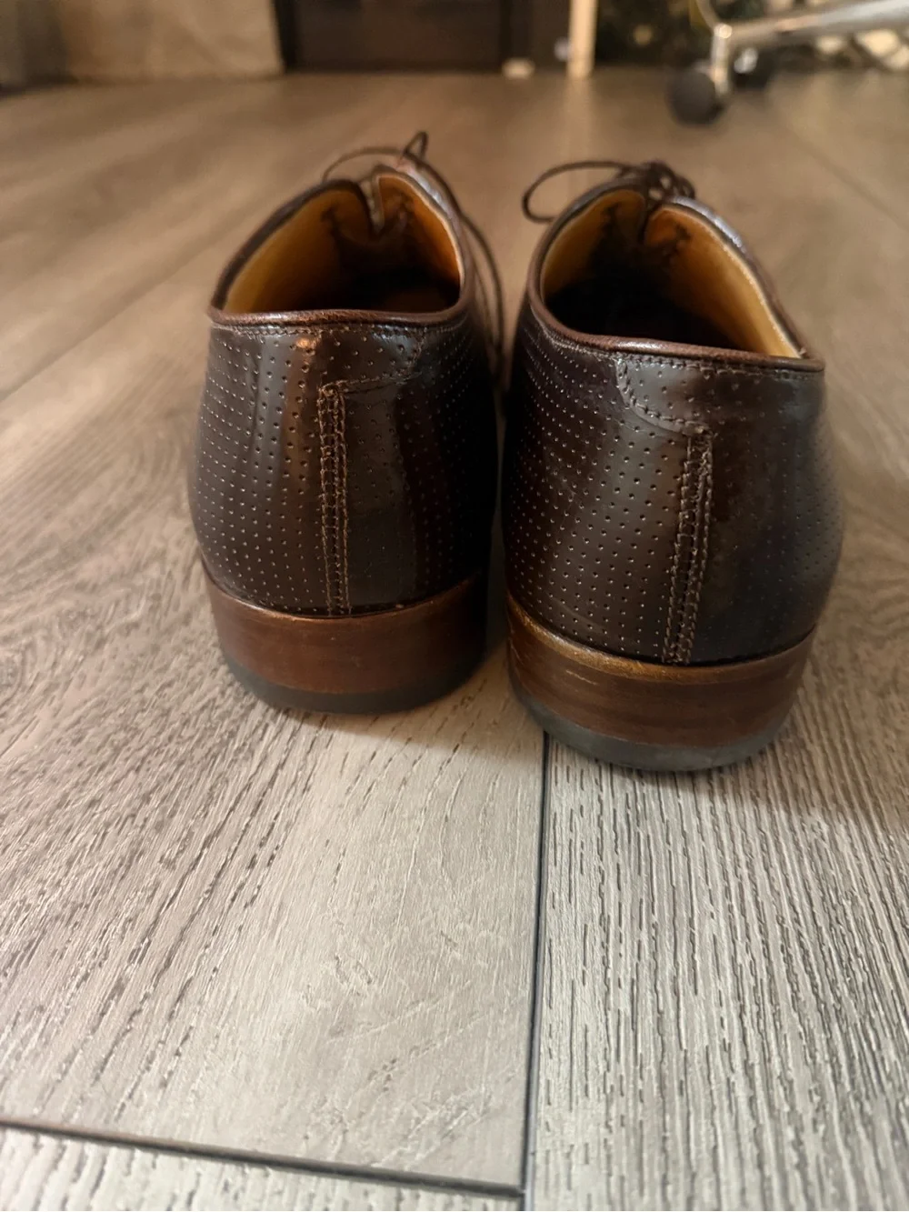 Miu Miu Dark Brown Leather Wingtip Derby Shoes